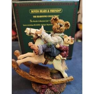 Boyds Bears Bearstone Collection figurine titled "Pop Pop with Chrissy...Giddy U